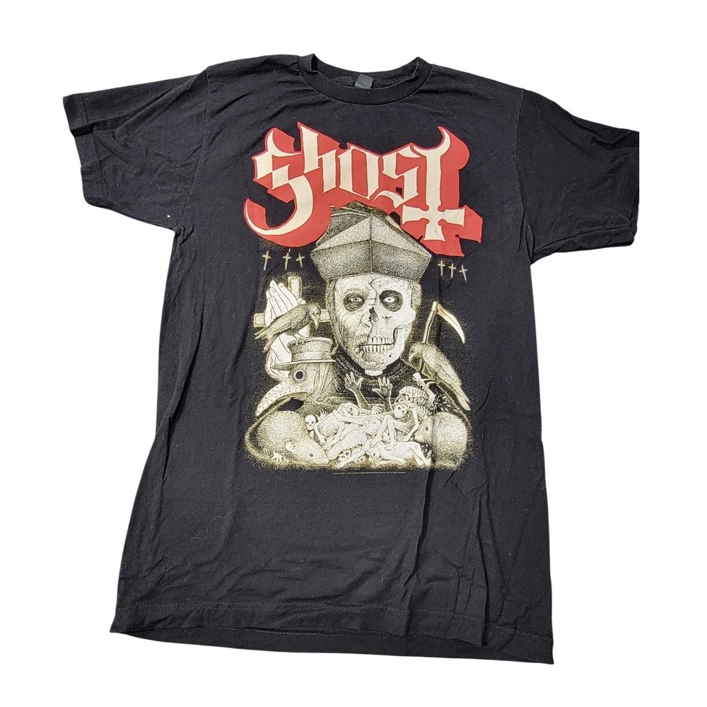 Ghost Band T-Shirt Papa Emeritus Plague Doctor Graphic‎ Black Rock Tee  Medium